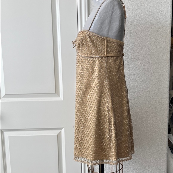 For Love and Lemons Glitter Slip Dress Cut Out Backless Rhinestone Sweetheart A - Picture 6 of 13